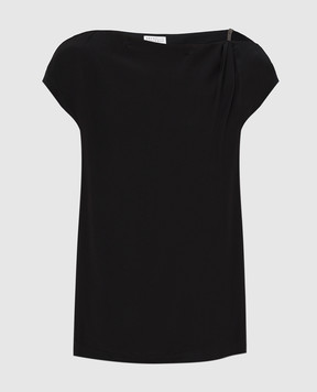 Brunello Cucinelli Черная блуза из шелка MB993BQ409