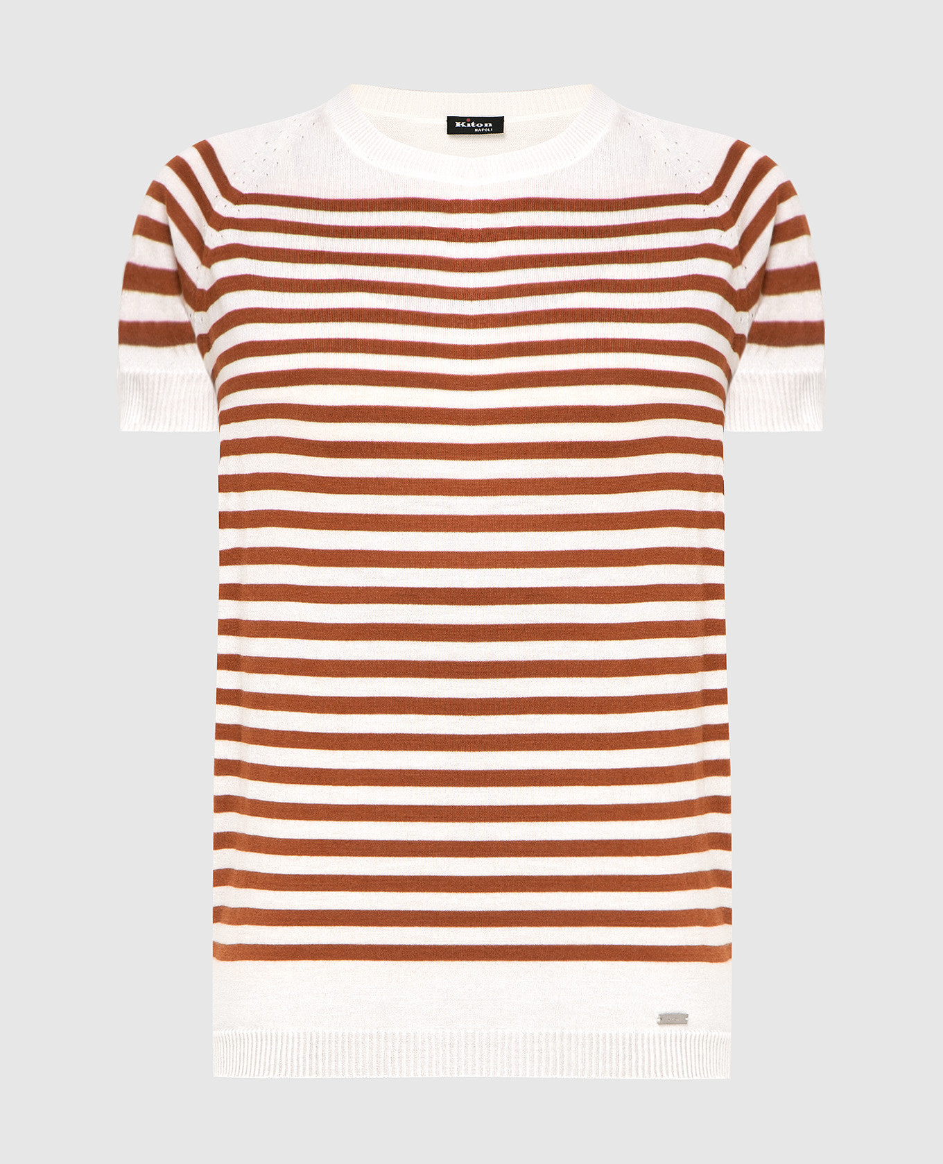 

Футболка из кашемира и шелка Kiton, Белый, Футболки