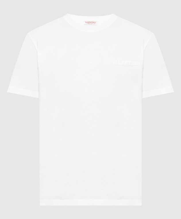 Valentino Белая футболка с логотипом XV3MG08Y885