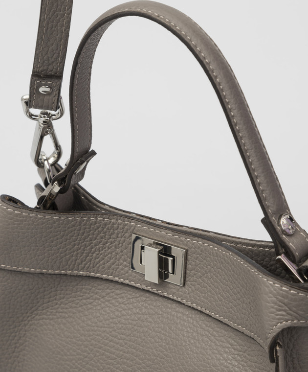 Gianni Notaro Dollaro Gray Leather Mini Bag 492 image 5