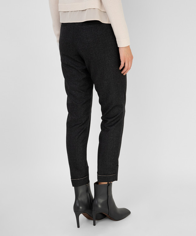 Peserico Темно-сірі брюки з  вовни з люрексом P0414603359 зображення 4