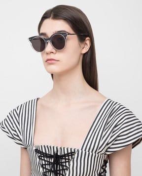 Bottega Veneta Солнцезащитные очки в прозрачной оправе BV0143S30001687