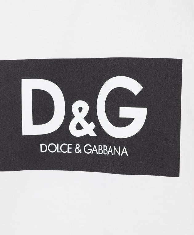 Dolce&Gabbana Біла футболка з принтом логотипу G8NG4THU7IL зображення 5