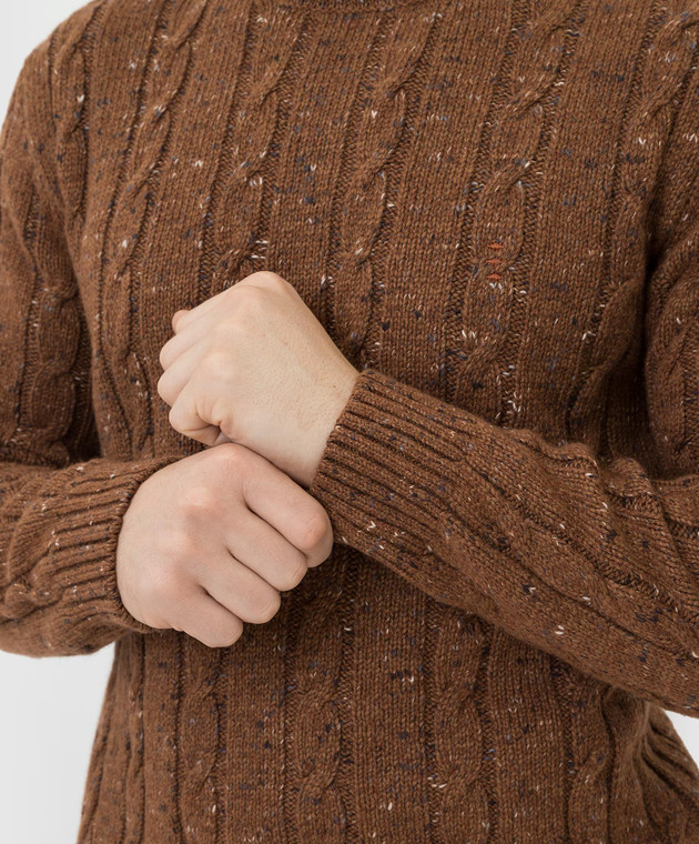 Florentino Светло-коричневый свитер в узор 221407120606 изображение 5
