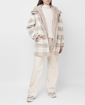 Kiton Пальто з вовни з хутряними підстібками D52681K0554A