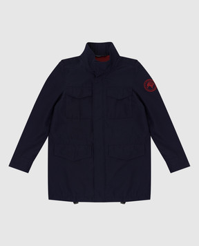 Stefano Ricci Дитяча темно-синя куртка з емблемою YDJ0200020MA0023