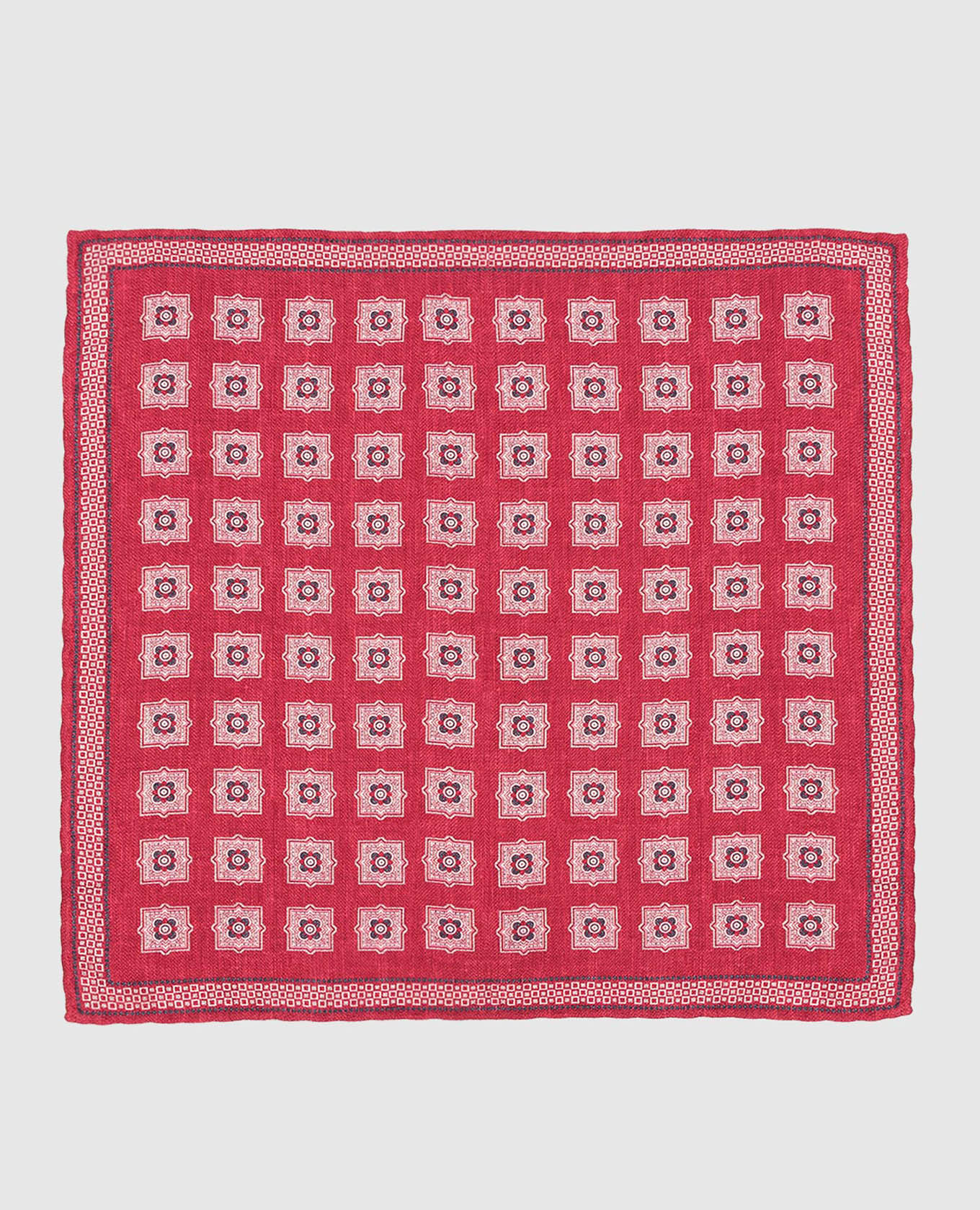 Burgundy patterned silk scarf