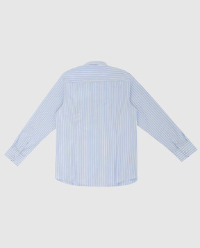 Stefano Ricci Детская голубая рубашка в полоску YC002678LJ1653