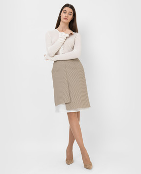NINA RICCI Спідниця в клітку з розрізами і асиметрією 19ACJU007PL0327