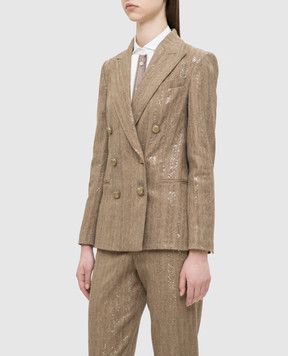Brunello Cucinelli Бежевий жакет з паєтками MF5788606