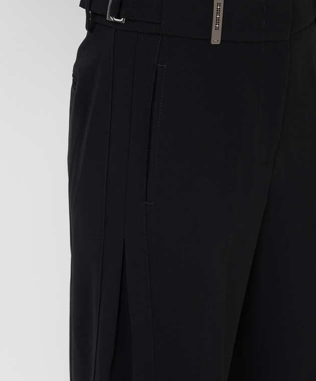 Peserico Чорні штани широкого крою з защипами P0408101974 зображення 5