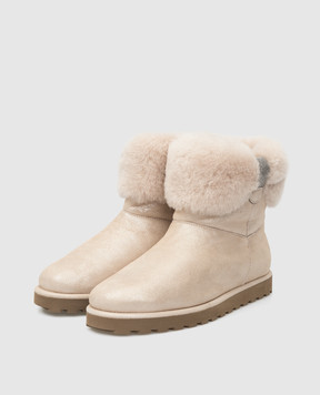 Brunello Cucinelli Дитячі чоботи на хутрі з ланцюжками BZMSM1G014