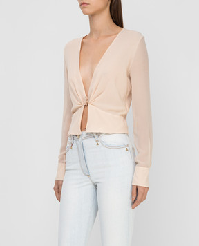 Ermanno Scervino Бежевая блуза из шелка D282K713GET