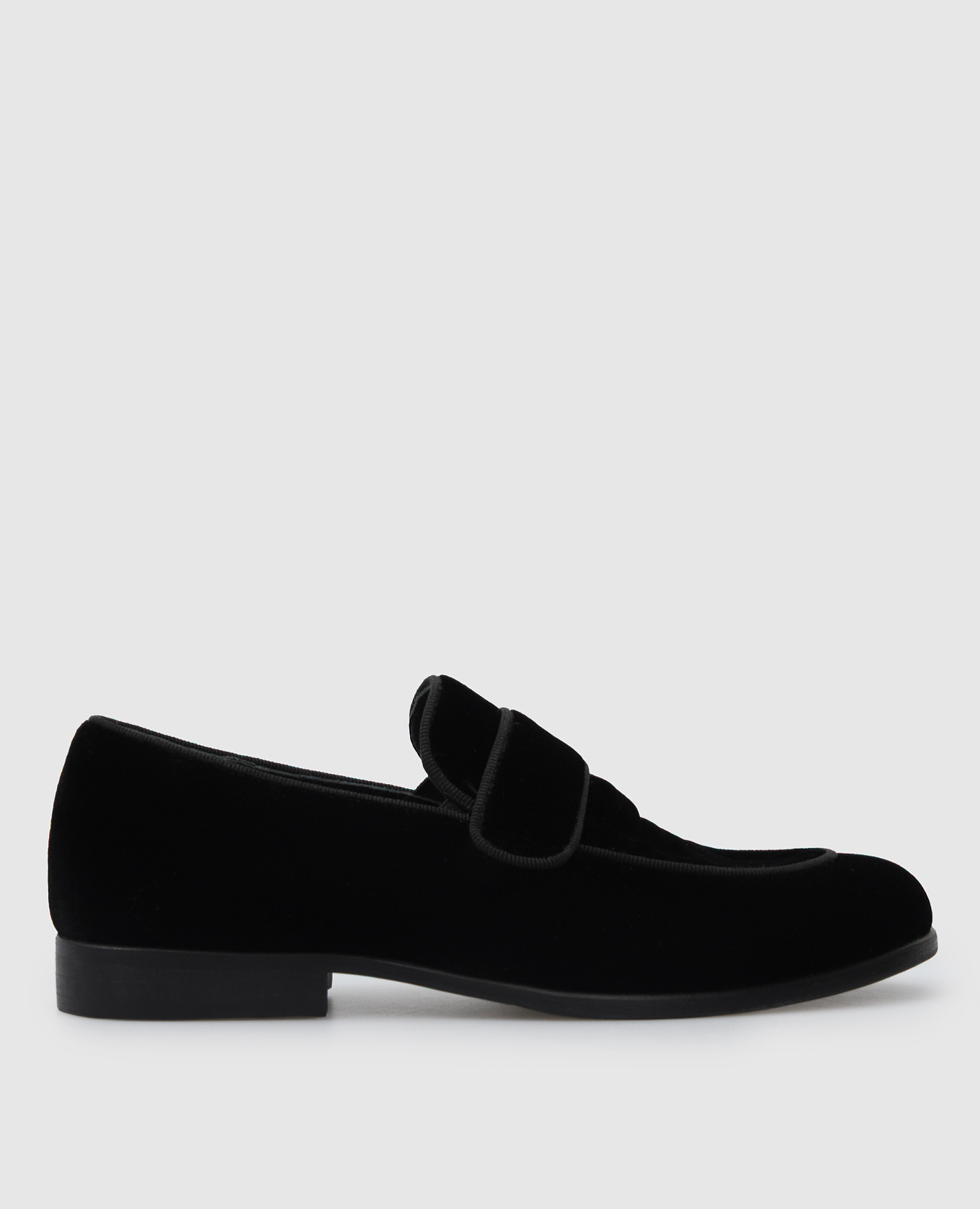 Children's black velvet loafers