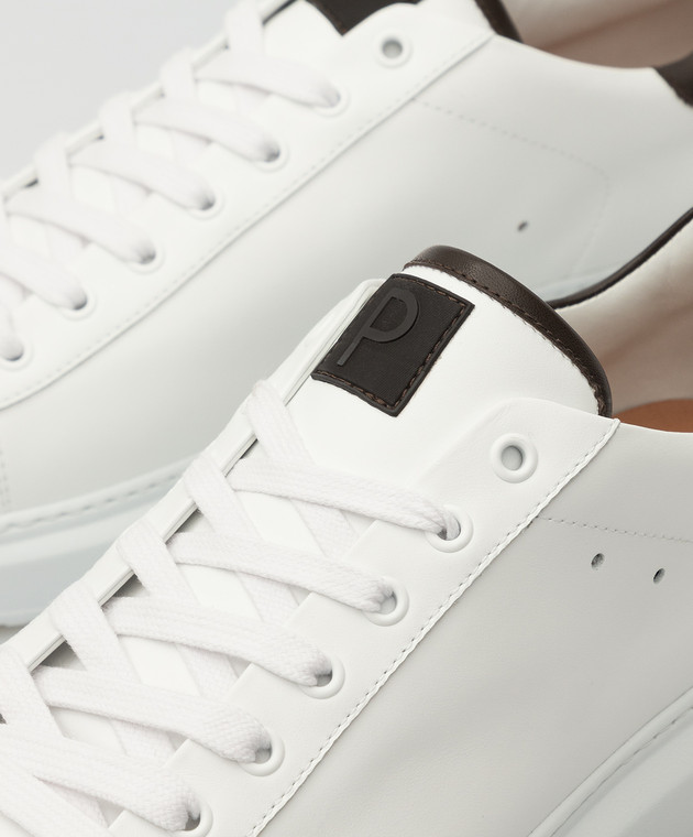 Peserico Белые кожаные кроссовки R79004C009363 изображение 5