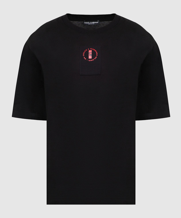 Dolce&Gabbana Чорна футболка з емблемою DG G8NC5ZG7BYQ