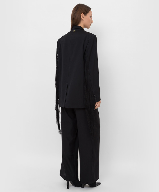 Twinset Черный жакет с бахромой 212TT2190 изображение 4