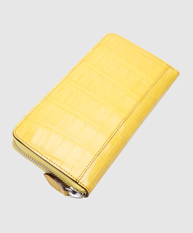 Bochicchio Желтый кожаный кошелек PYTHONHANDBAG изображение 3