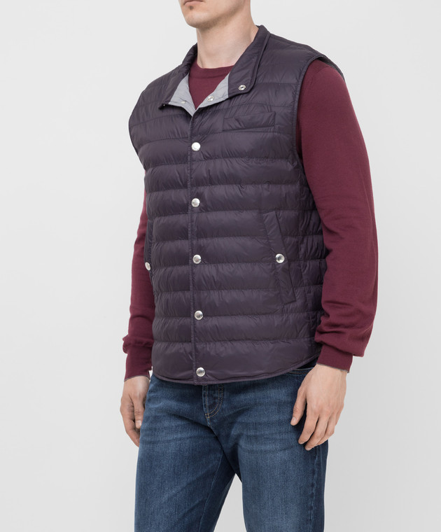 Brunello Cucinelli Фиолетовый пуховый жилет MR4051711 изображение 3