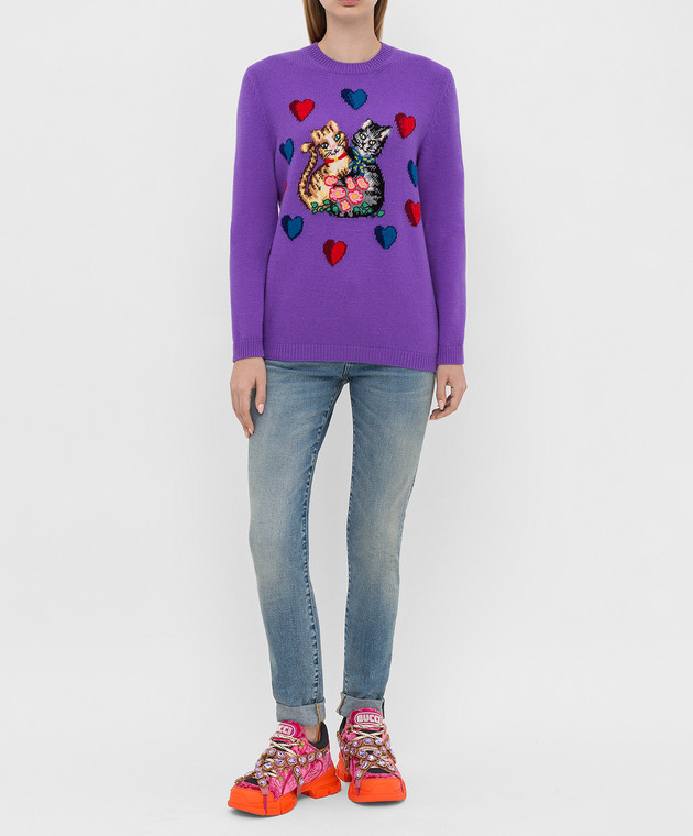 Gucci Фиолетовый свитер из шерсти 579955 изображение 2