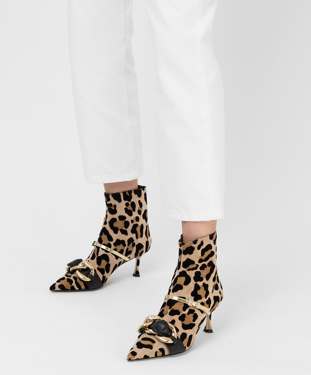 N21 Suede ankle boots in leopard print 21ICPXNV12033 image 2