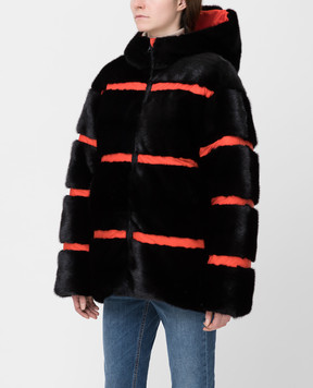 Fabio Gavazzi Чорна двостороння шуба з хутра норки 8VI000F18FG201