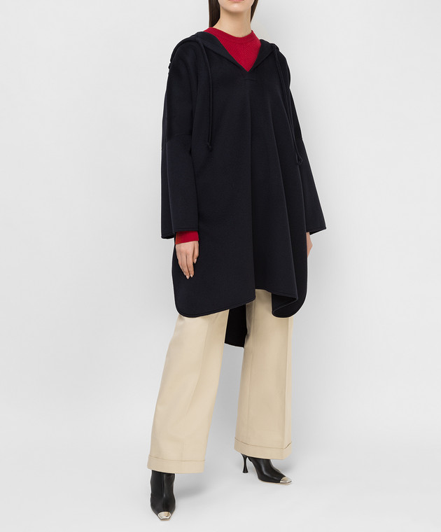 Max Mara - Navy blue cashmere cape OBOE - buy with Belgium