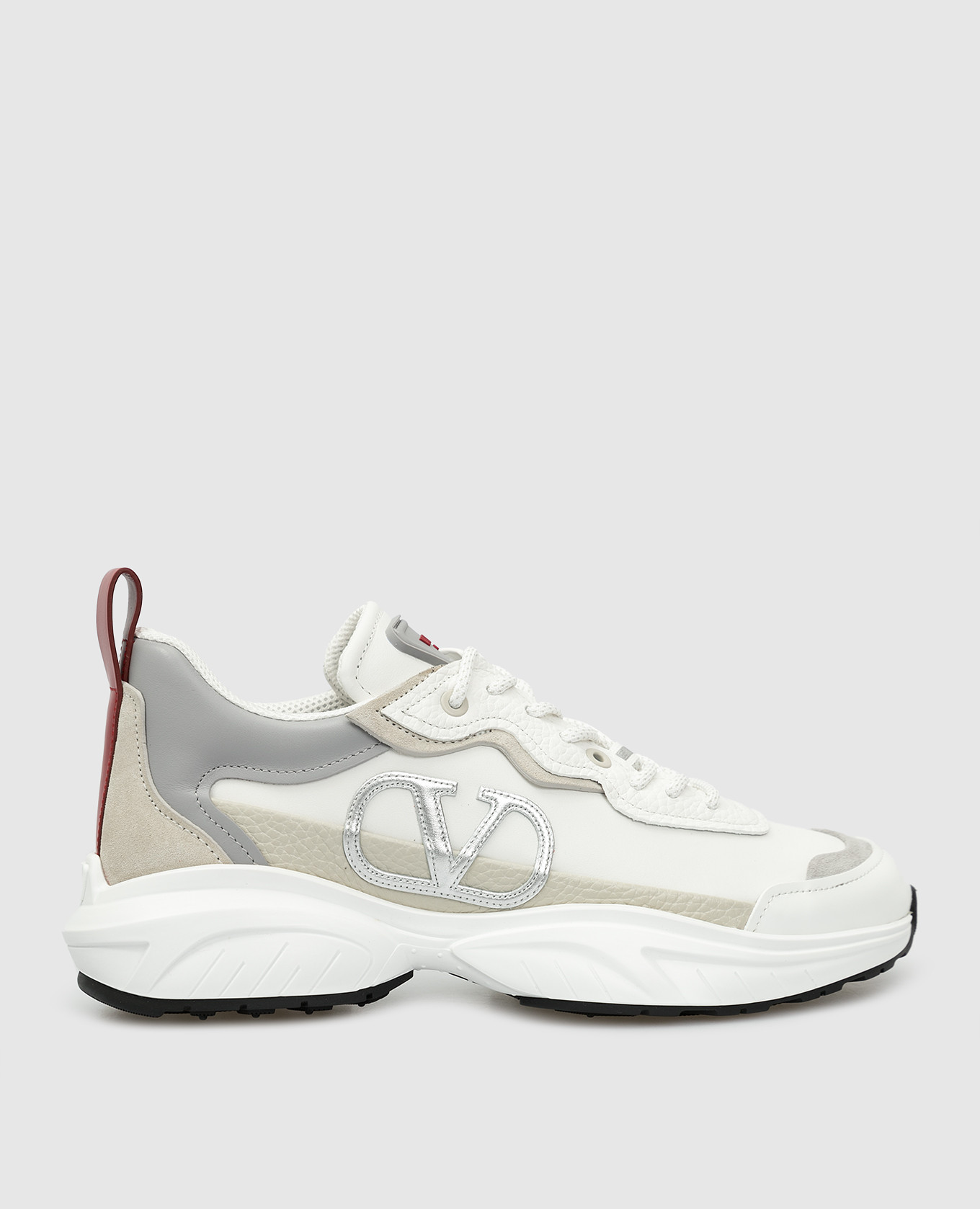 

Кожаные кроссовки с контрастными вставками Valentino, Белый, Кроссовки
