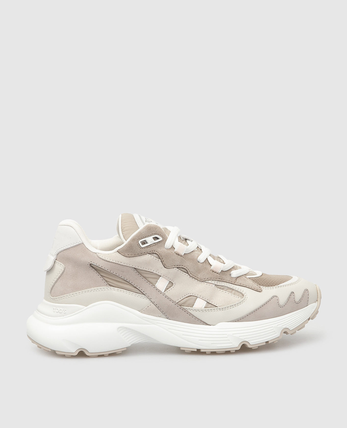 

Светло-бежевые кожаные кроссовки Tods, Светло-бежевый, Кроссовки