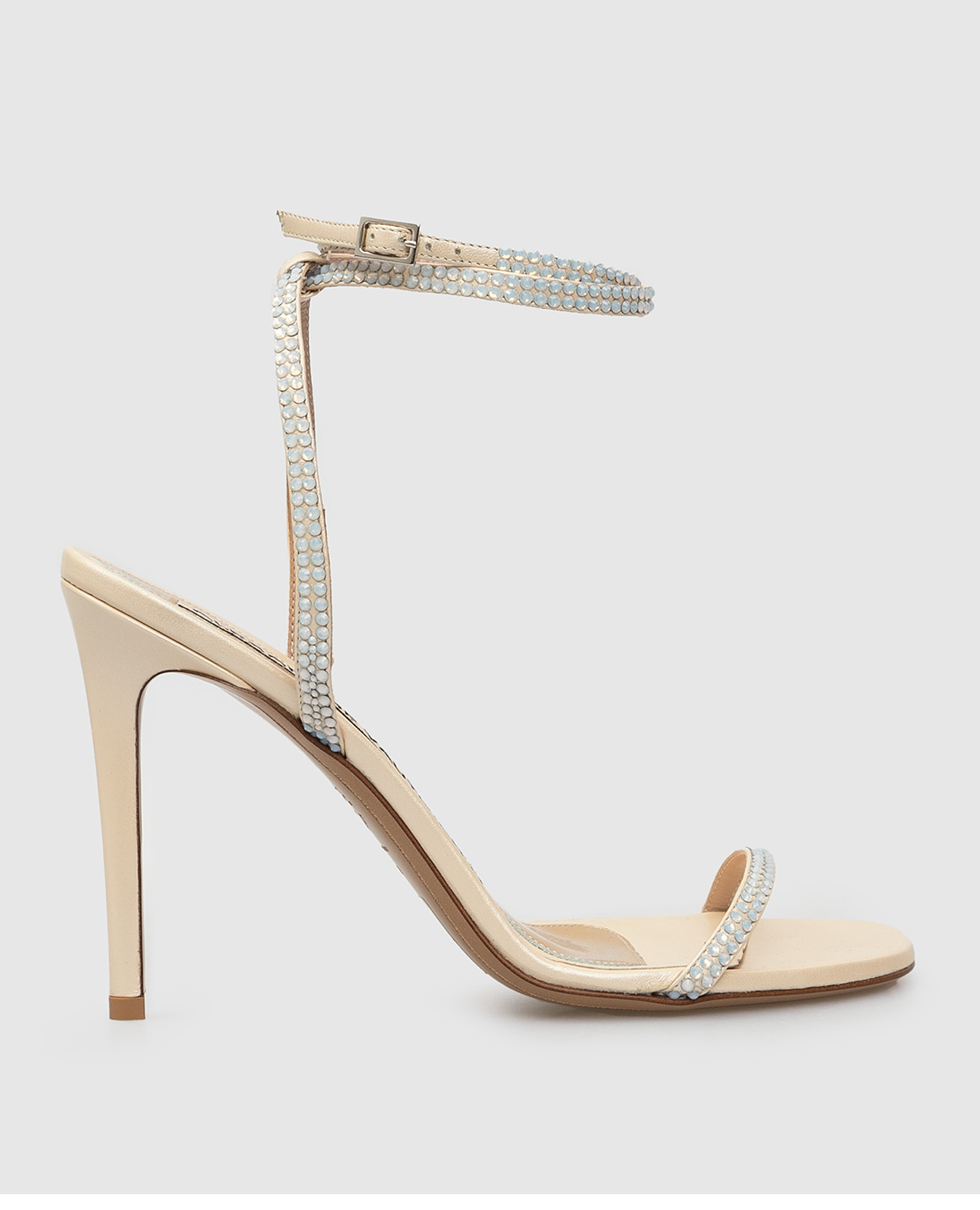 

Светло-бежевые босоножки с кристаллами, Светло-бежевый, Босоножки