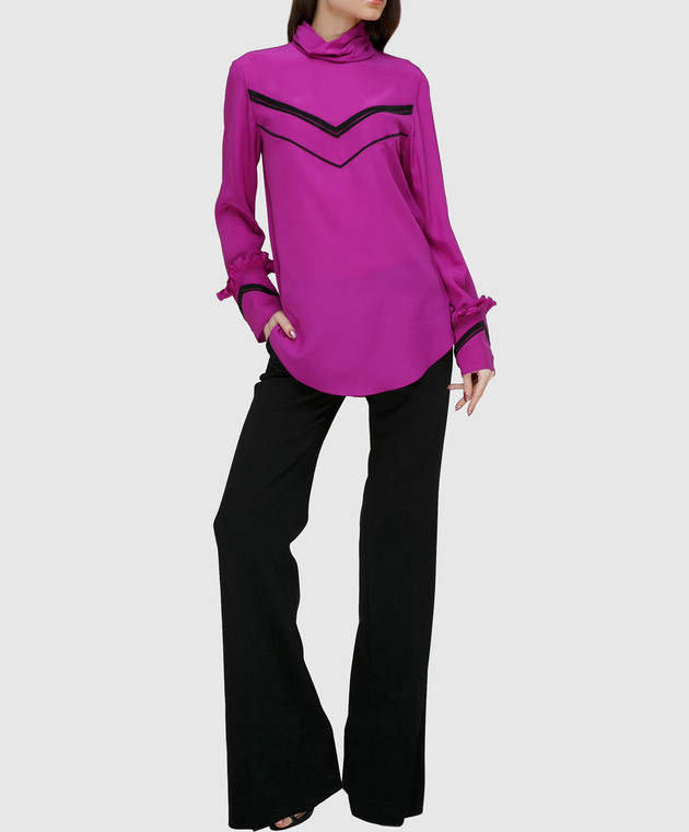 NINA RICCI Розовая блуза из шелка 17PCTO016SE0801 изображение 2