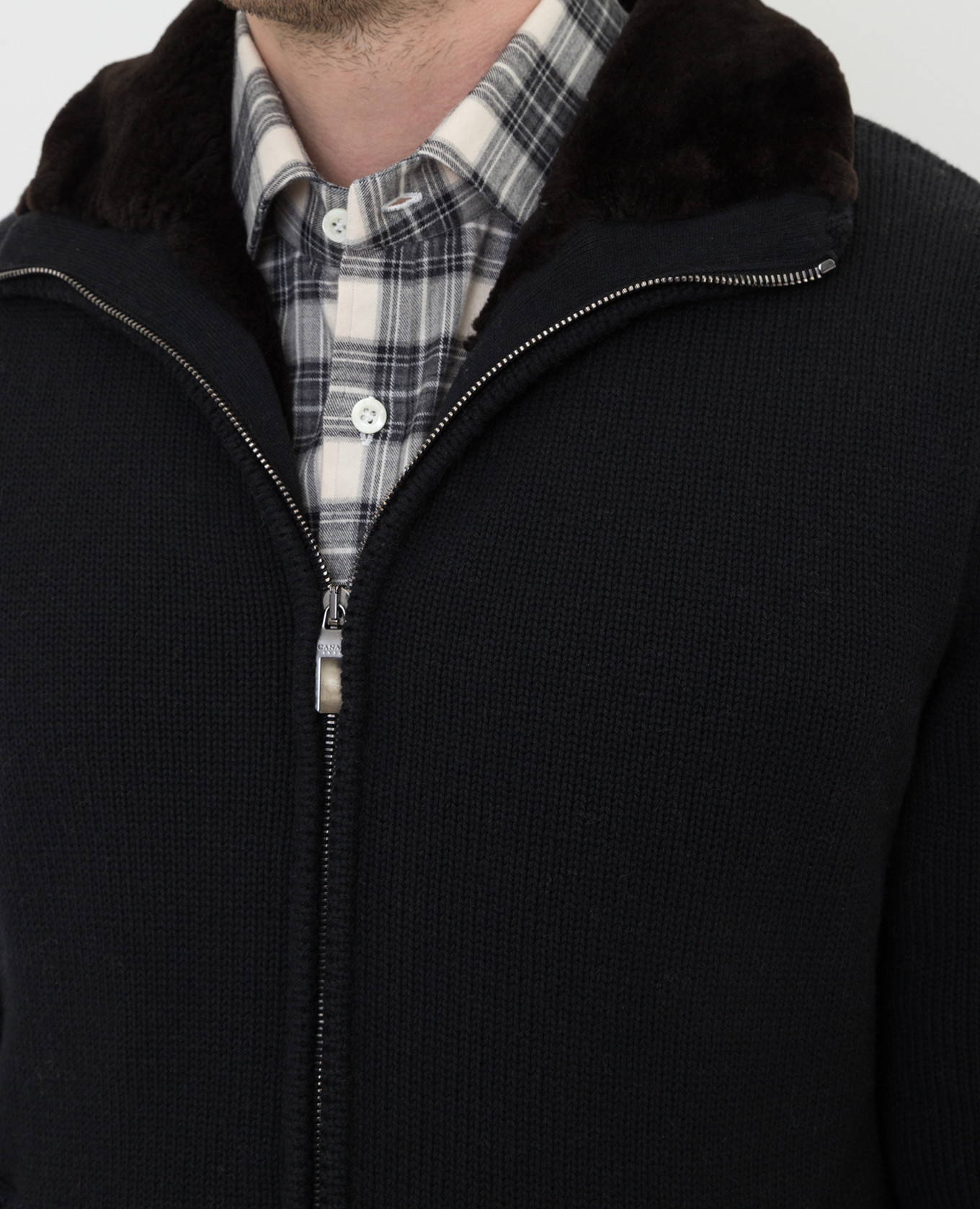 Canali Черная куртка из шерсти и кашемира на меху MX01294C0762 изображение 5