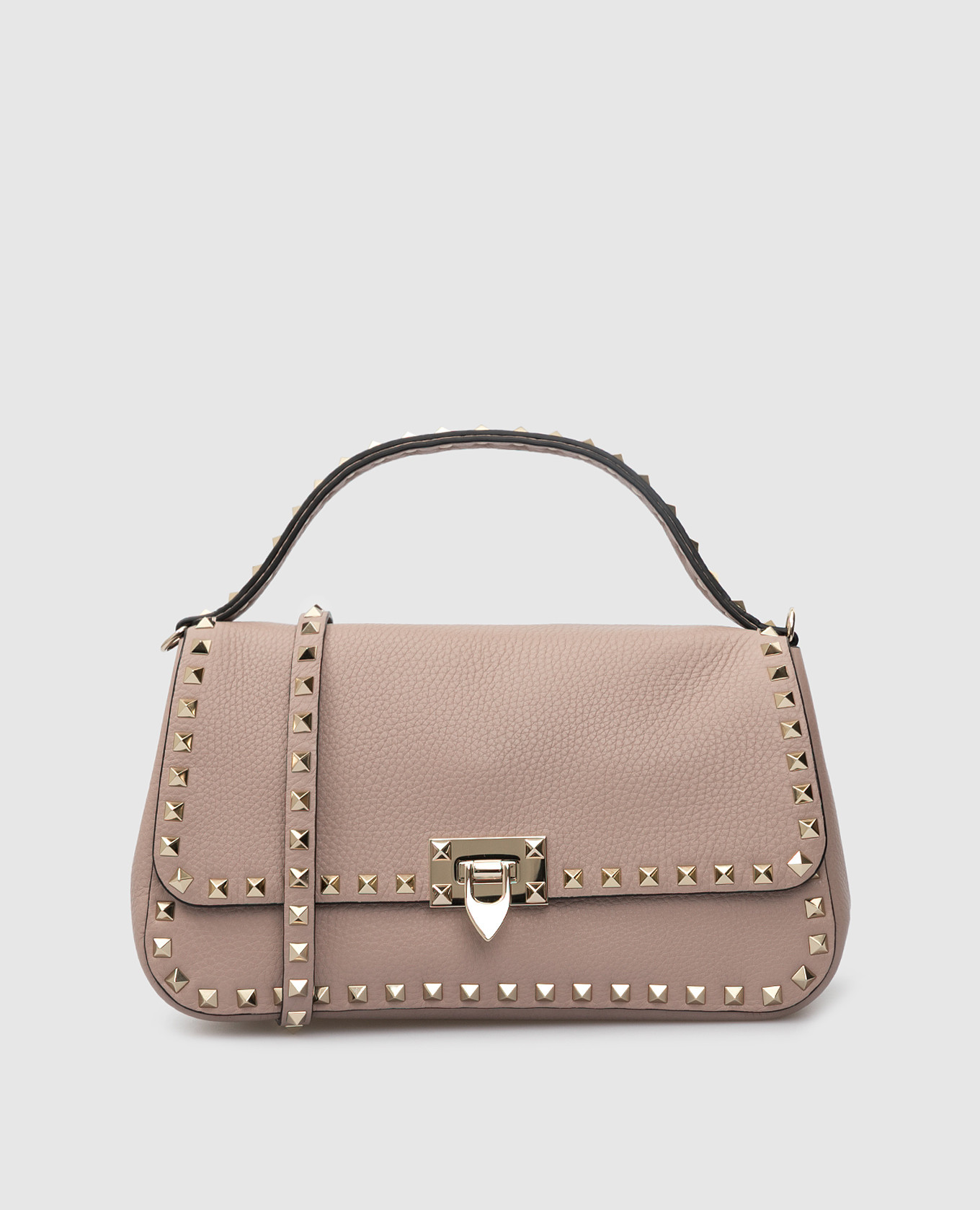 

Бежевая кожаная сумка-мессенджер Rockstud, Бежевый, Сумки-мессенджеры