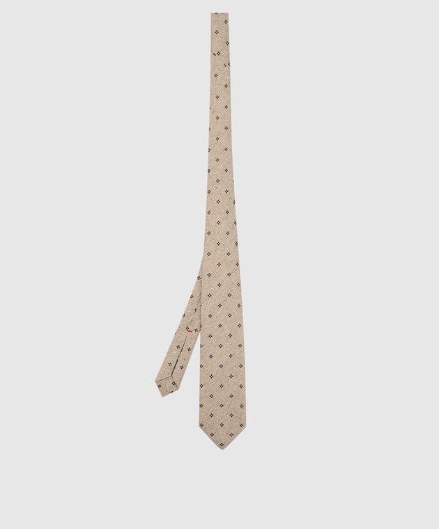 ISAIA Светло-бежевый галстук из шелка CRV007CV63Z изображение 3