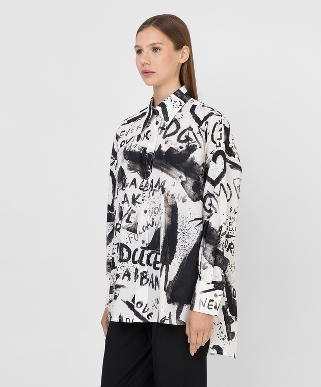 Dolce&Gabbana - Рубашка oversize в принт Graffiti F5N84THS5K4