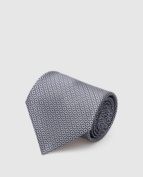 Stefano Ricci Серый шелковый галстук в узор CH43028