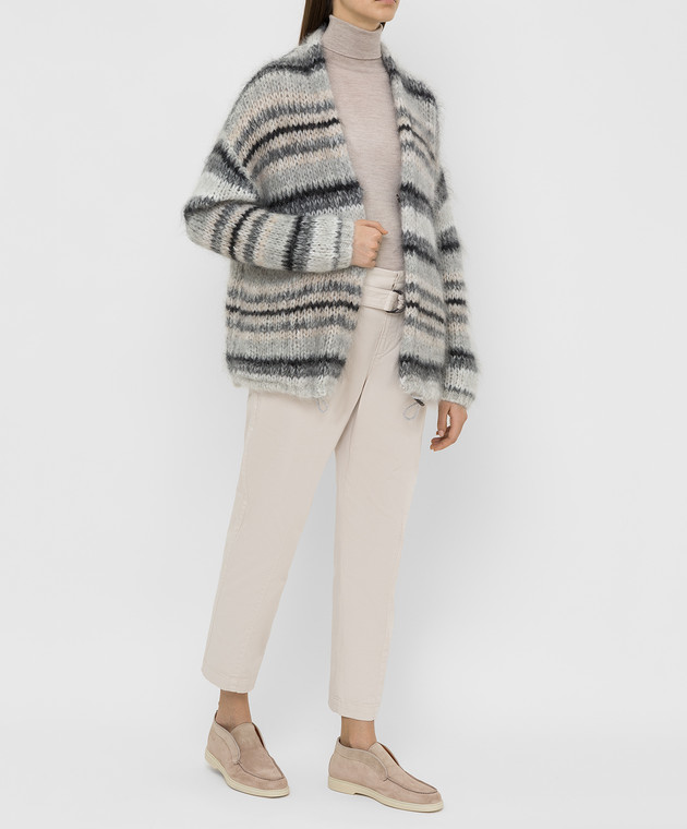 Brunello Cucinelli Світло-сірий кардиган з мохеру M1U311306 зображення 2