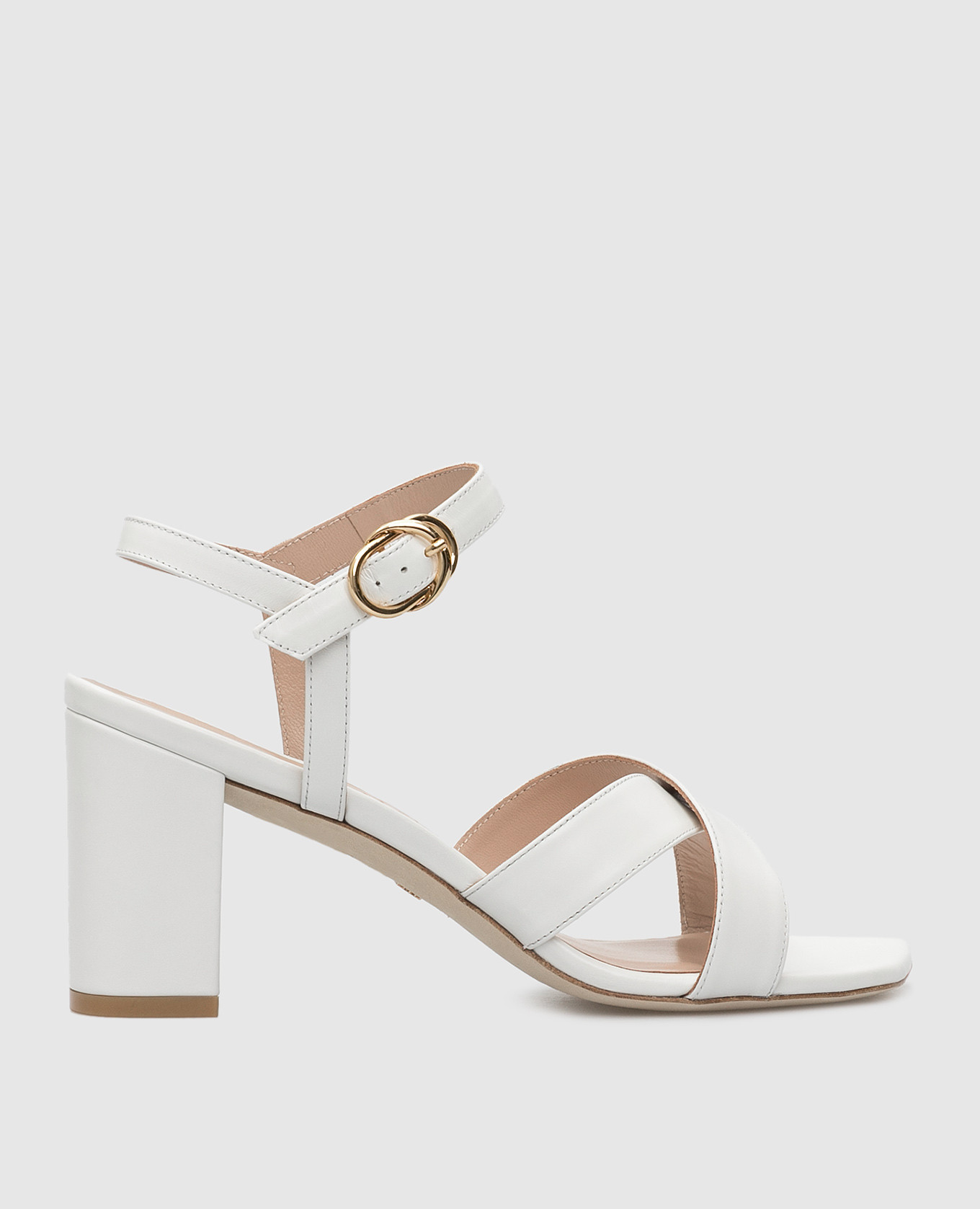 

Белые кожаные босоножки Stuart Weitzman, Белый, Босоножки