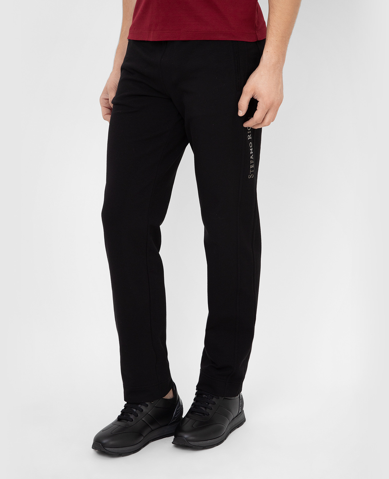 Stefano Ricci Черные спортивные брюки с логотипом K909020P3DT21402 изображение 3