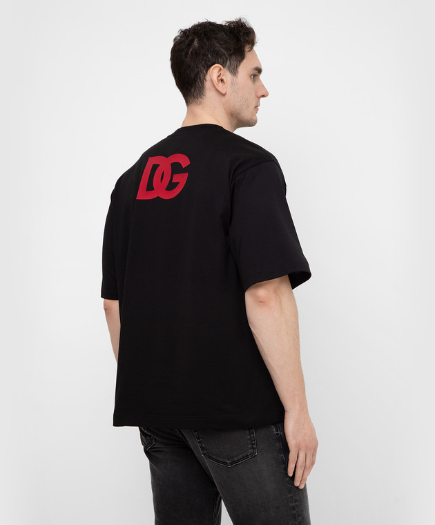 Dolce&Gabbana Чорна футболка з емблемою DG G8NC5ZG7BYQ зображення 4
