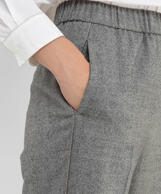 Peserico Світло-сірі брюки з  вовни з ланцюжками P0457202581 зображення 5
