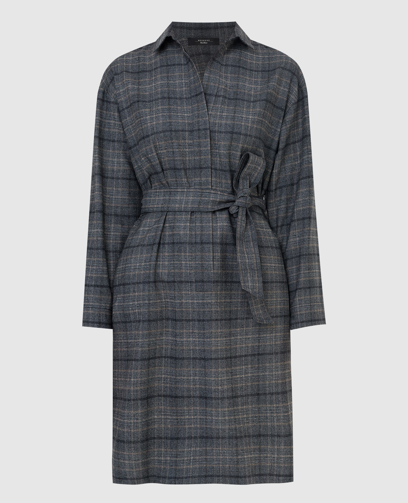 

Платье Kirsch из шерсти в клетку Max Mara Weekend, Серый, Платья Миди