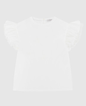 Brunello Cucinelli Детская белая футболка с оборками B0A45T016C
