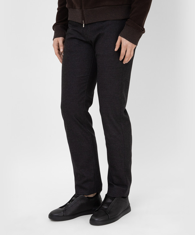 Marco Pescarolo Темно-серые джинсы из кашемира NERANOM4442 изображение 3