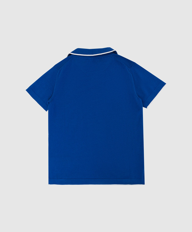 Stefano Ricci Детское синие поло с вышивкой K717003P13Y17204 изображение 2