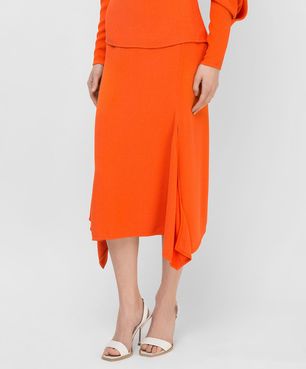 Victoria Beckham Оранжевая юбка SKMID3315 изображение 3