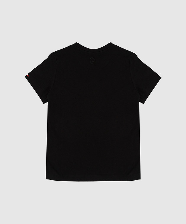 Stefano Ricci Детская черная футболка с вышивкой эмблемы YNH8200160803 изображение 2