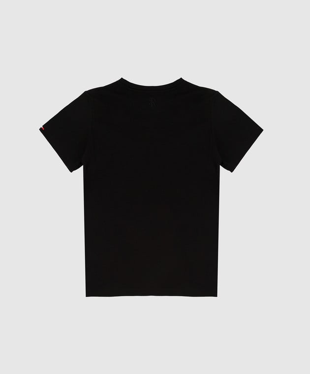 Stefano Ricci Детская черная футболка с вышивкой эмблемы YNH7400340803 изображение 2