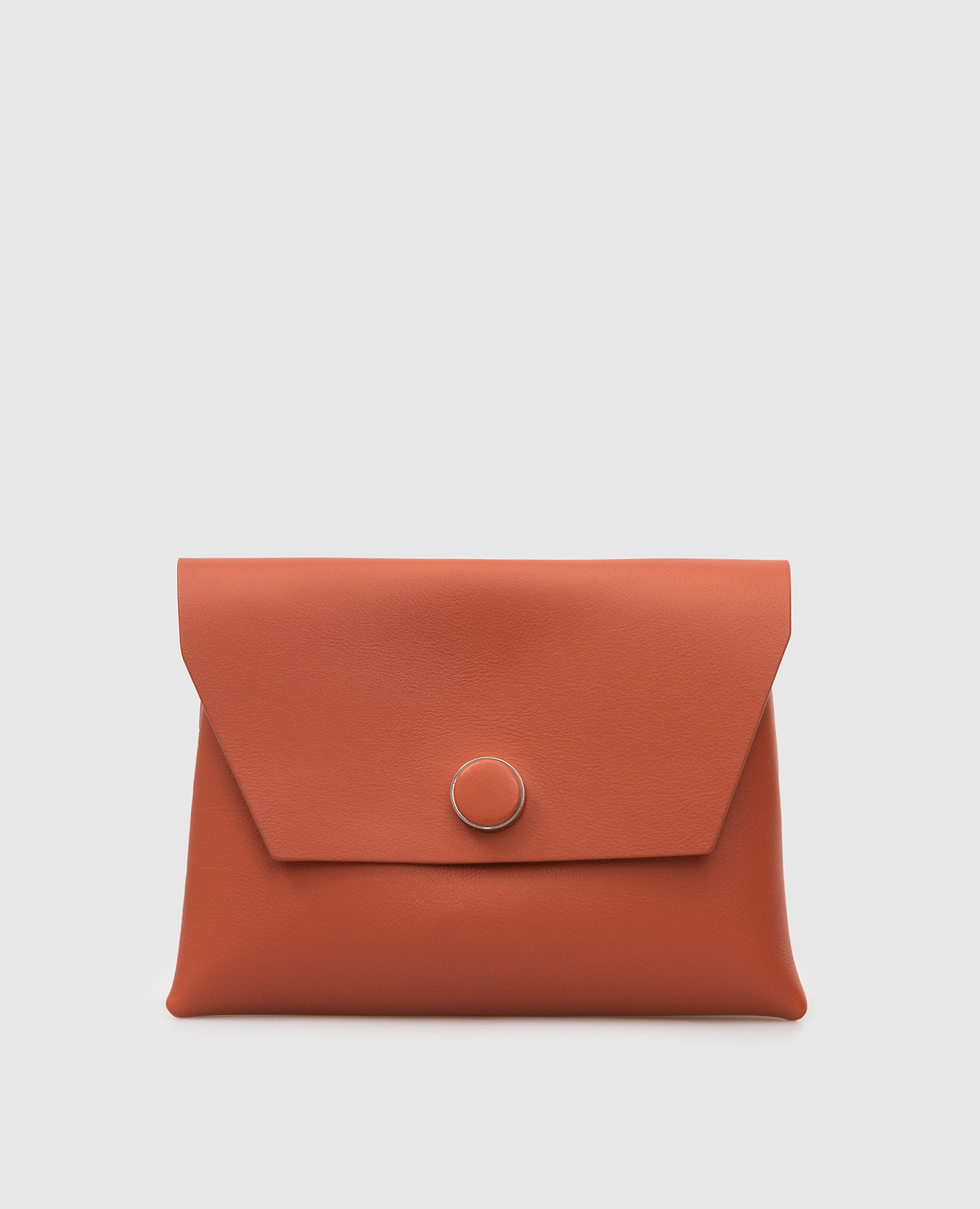 Nu Twin Envelope Terracotta Leather Clutch