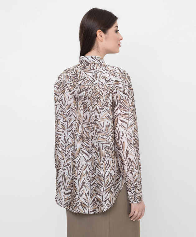 Brunello Cucinelli Шелковая блуза в узор ML983MF106 изображение 4